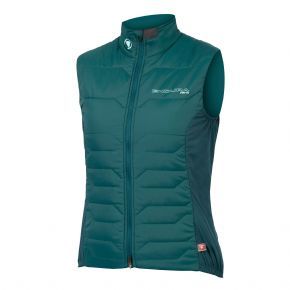 Endura Pro Sl Womens Primaloft Gilet Deep Teal - Critically positioned high stretch wind and waterproof panels