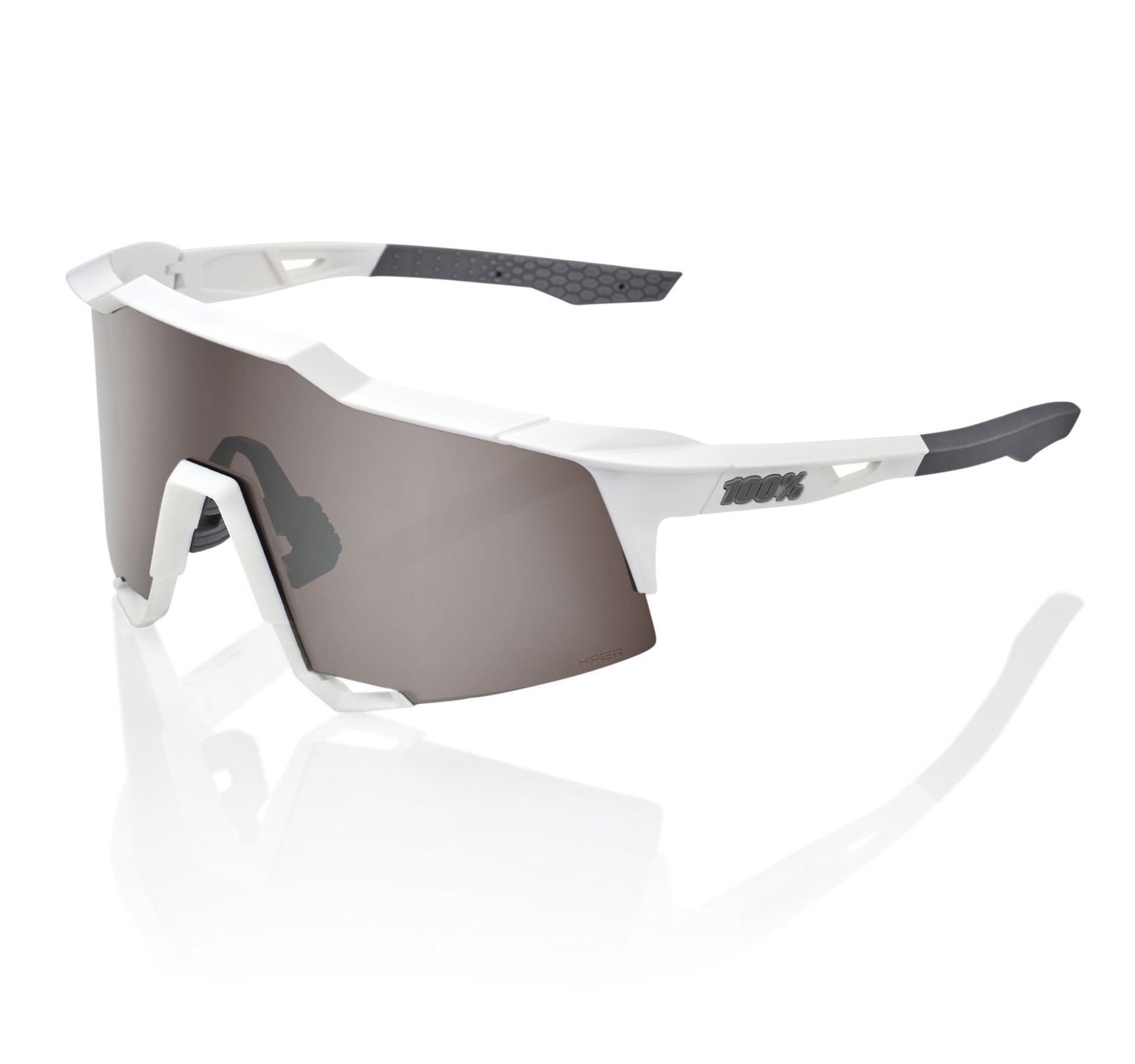 100 Speedcraft Sunglasses Matte White hiper Silver Mirror Lens 125.99 100 Sunglasses Cyclestore