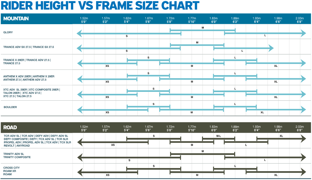 giant tcr advanced size chart